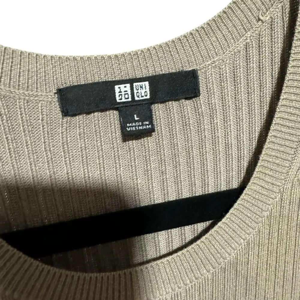 Uniqlo Sheath Cotton Blend Knit Sleeveless Midi Dress
